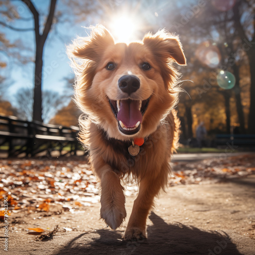 Joyful Canine Frolic: A Dog's Delight in the Park © Dii