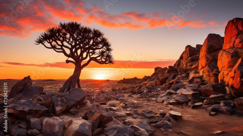 Dragon trees in africa photo