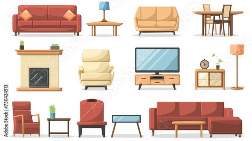  comprehensive set of vector icons specifically designed for the living room © Chingiz