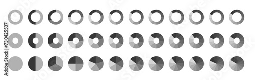 Segment slice circle icon isolated. Pie chart design element, segment infographic, round diagram. PNG