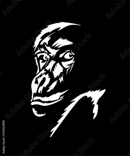 monkey looks out from under his forehead