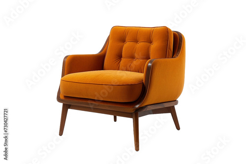 Mid Century Accent Chair on Transparent Background