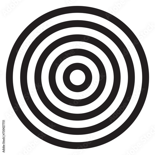 Simple radial, radiating and concentric circles. Target, aim, bullseye icon, symbol