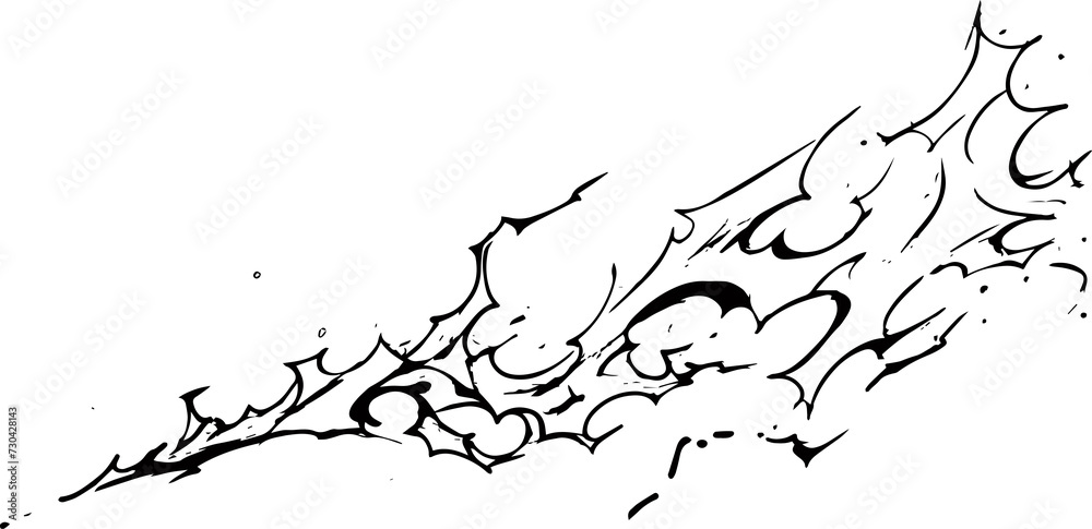 a drawing  line art comic manga effect lightning power thunder, isolate with white background generate AI
