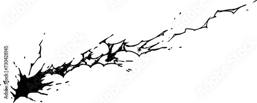 a drawing line art comic manga effect lightning power thunder, isolate with white background generate AI