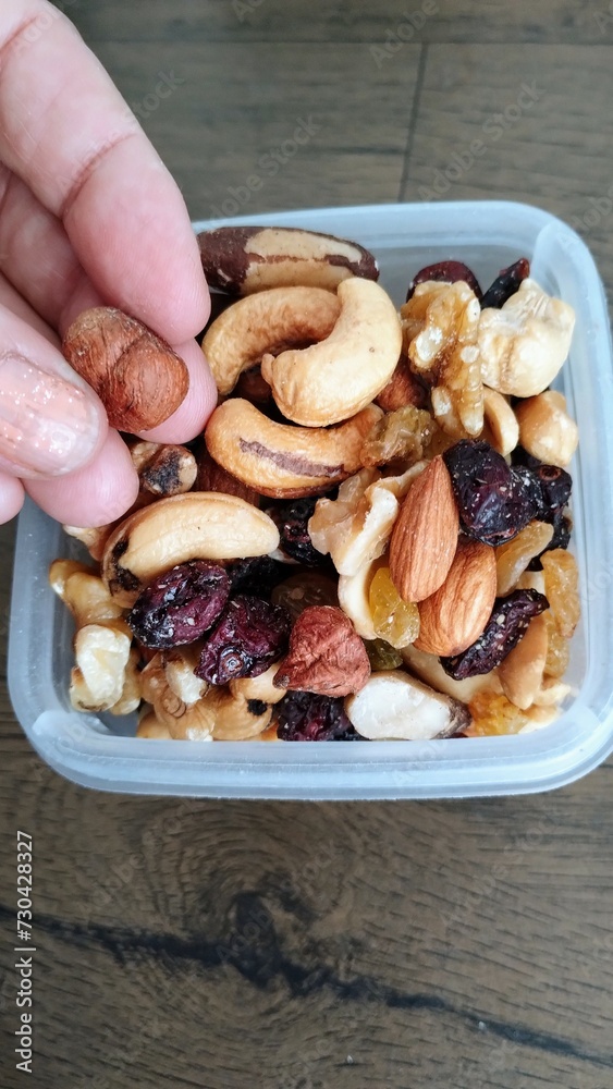nuts in hand