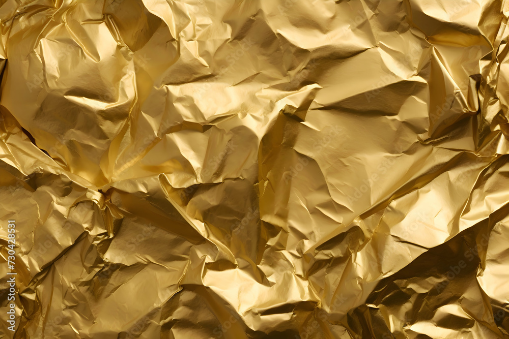 High detailed crumpled gold foil leaf shiny texture, abstract yellow wrapping paper seamless pattern for walllpaper, background and design art work High detailed crumpled gold foil leaf shiny texture, abstract yellow wrapping paper seamless pattern for walllpaper, background and design art work