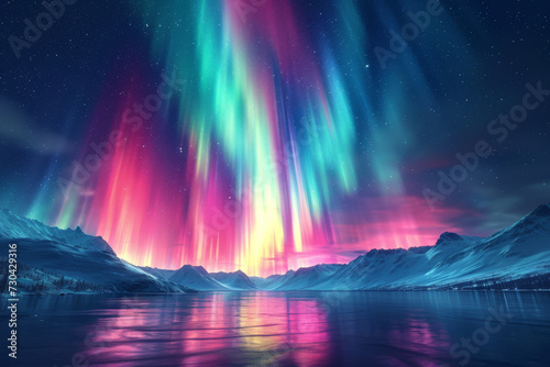 A video of the northern lights  capturing the mesmerizing dance of colors in the night sky. Concept of nature s light show and its magnificence. Generative Ai.