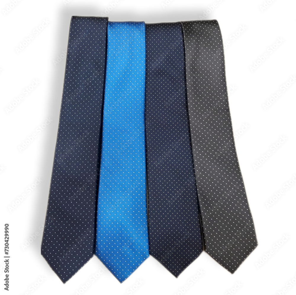 Ties in different colors with polka dot pattern on a white background Ties in different colors with polka dot pattern on a white background