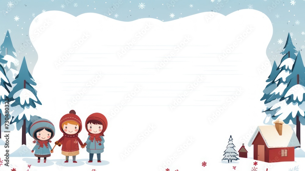 Greeting card template with blank space winter snow theme cartoon children
Greeting card template with blank space winter snow theme cartoon children