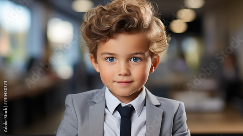 Little Boy businessman in business suit and tie