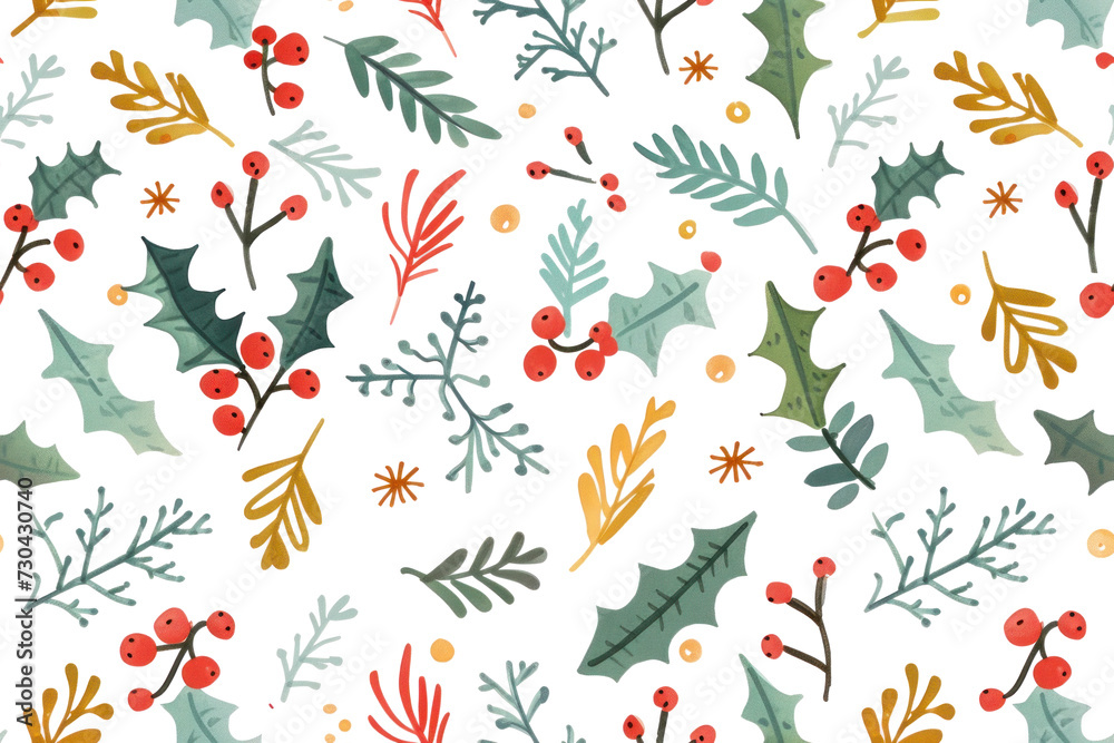 Christmas Pastel Pattern on Transparent