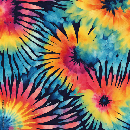 Batik texture background. Abstract colourful tie dye textile texture background. Retro  hippie and boho style