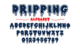 Editable typeface vector. Dripping sport font in american style for football, baseball or basketball logos and t-shirt.	