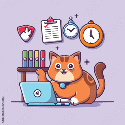 2d vector illustration colorful animal business , TRAINING and study work hard successes