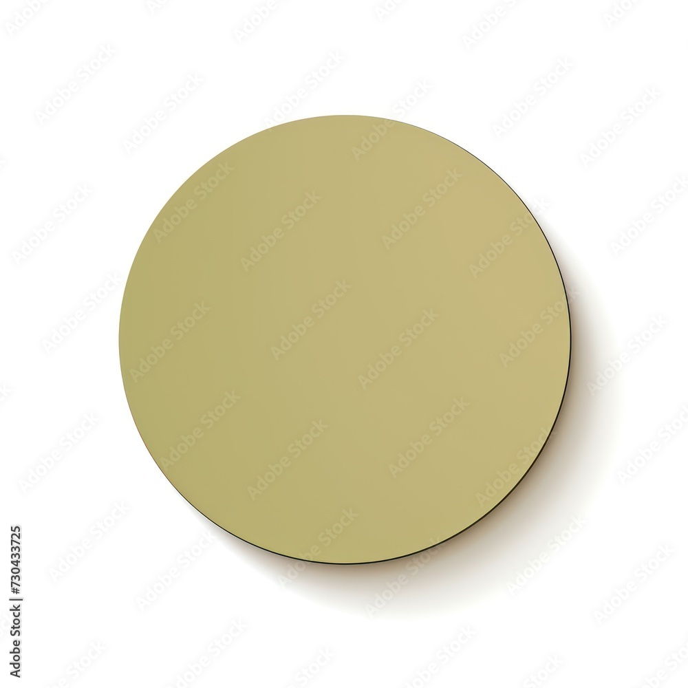 Khaki round circle isolated on white background