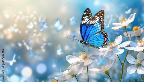 Macro shots, Beautiful nature scene. Closeup beautiful butterfly sitting on the flower in a summer garden.