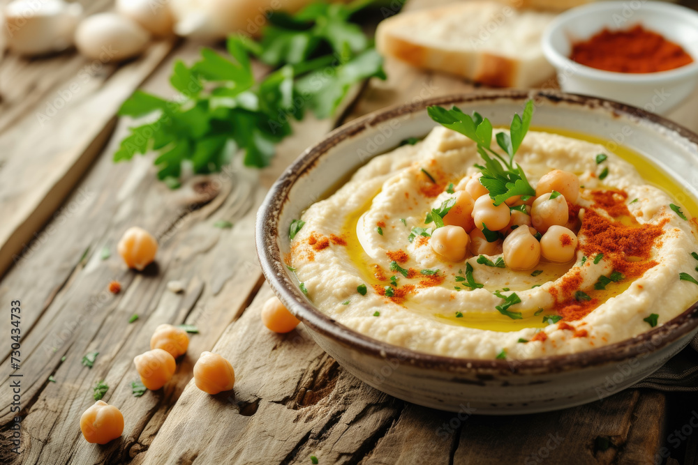 hummus with a beige color and a chickpea and a professional overlay on the squeeze hummus with a beige color and a chickpea and a professional overlay on the squeeze