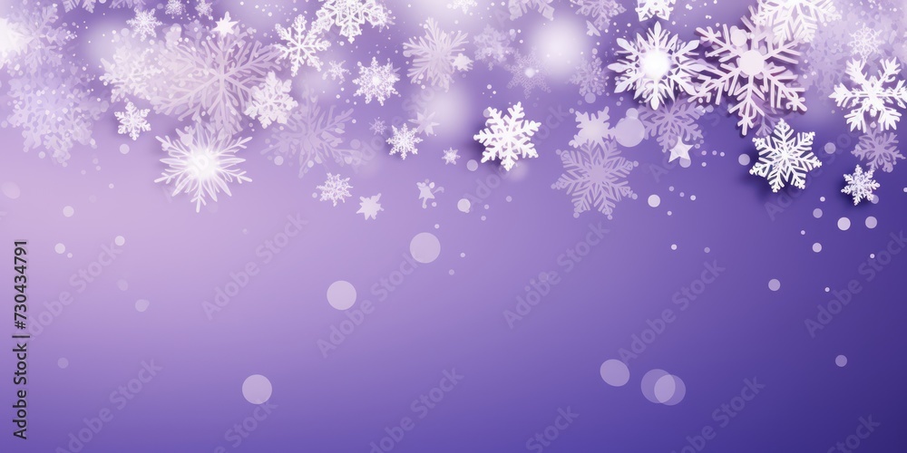 Lavender christmas card with white snowflakes