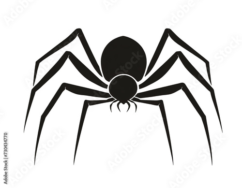 Scary black spider flat style illustration isolated cutout on transparent photo