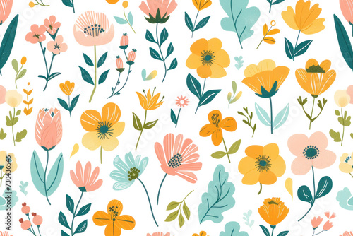 Pastel Floral Pattern for Morning Design