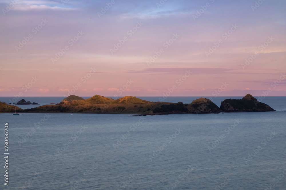 Islands off the coast of Matauri Bay, Northland, New Zealand.