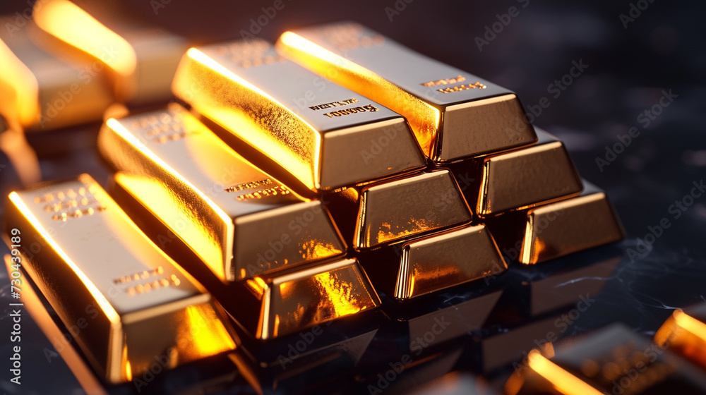 gold bars on a black background gold bars on a black background