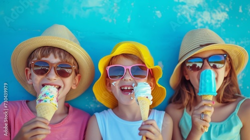 Summer Joy: Kids Enjoying Ice Cream
