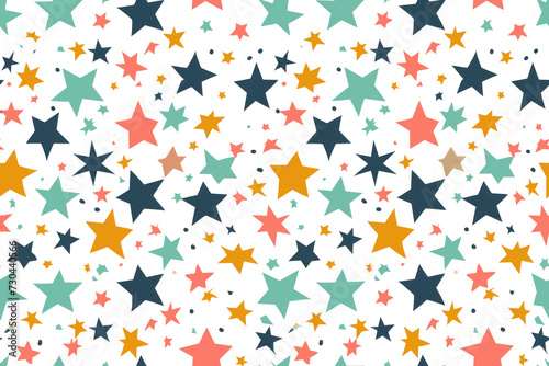 Pastel Star Pattern Seamless Background