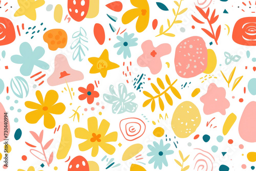 Seamless Pastel Summer Pattern Background
