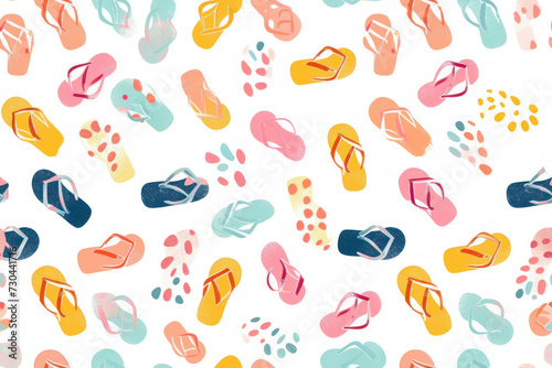 Pastel Flip-Flops Pattern Summer Design © Аrtranq