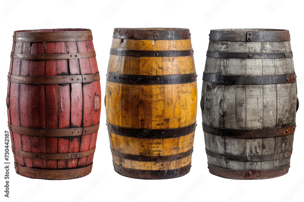 Wooden Barrels isolated transparent background. PNG Format. Wooden Barrels isolated transparent background. PNG Format.