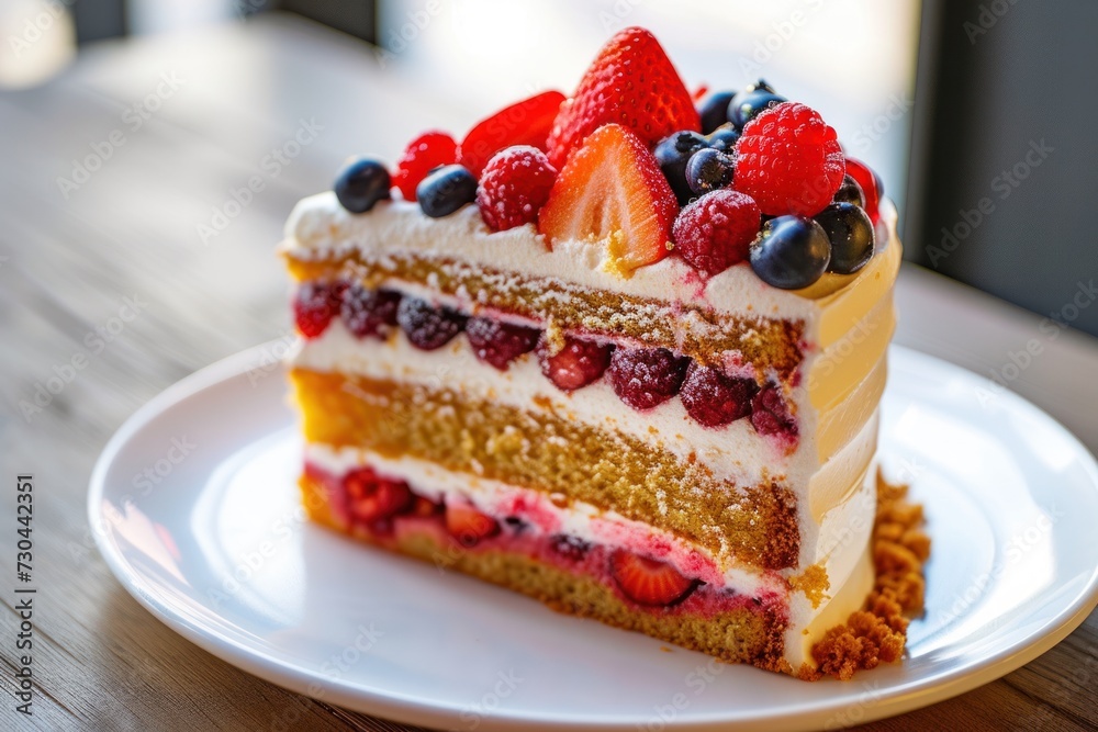Piece of Cake on White Plate Piece of Cake on White Plate
