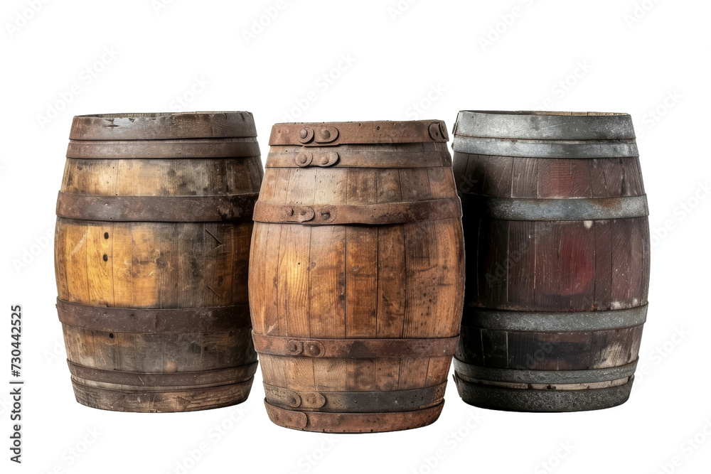 Wooden Barrels isolated transparent background. PNG Format. Wooden Barrels isolated transparent background. PNG Format.