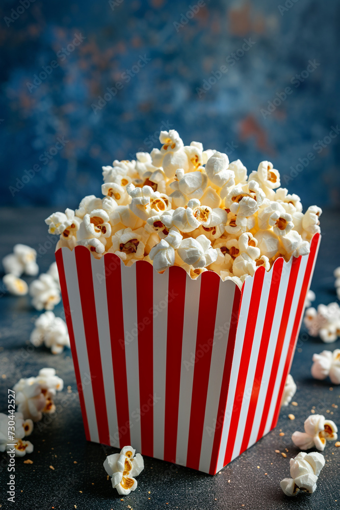 Popcorn viewed float paper cup with popcorn