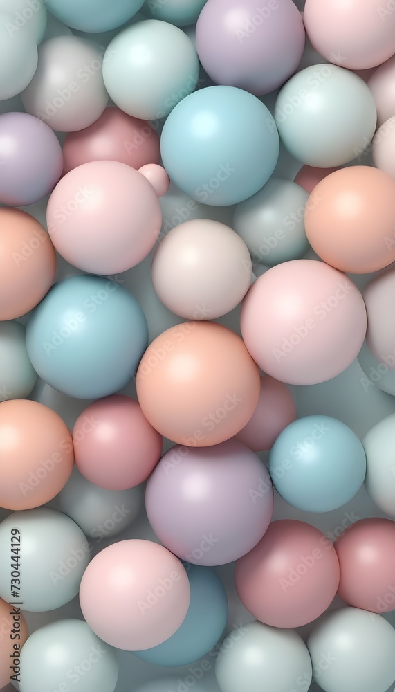 Geometric forms: Abstract background with pastel spheres