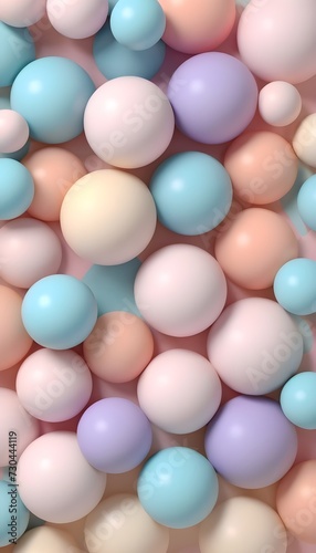 Geometric forms  Abstract background with pastel spheres