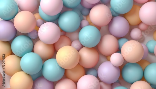 Geometric forms: Abstract background with pastel spheres © Antonio Giordano