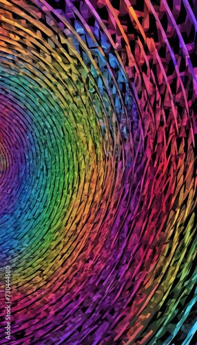 Prismatic spiral colorful and vibrant  holographic abstract background