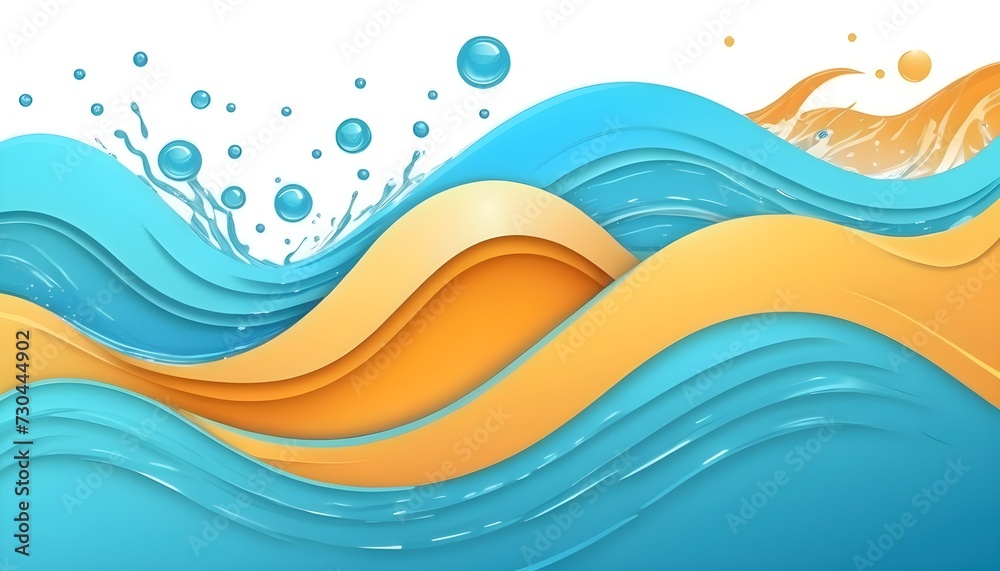 Summer background and banner with water, splash and waves in vector abstract shape Summer background and banner with water, splash and waves in vector abstract shape