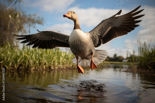 Goose flying, wild goose, wild duck, wild animal