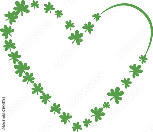Clover Leaves Heart Shaped Border Frame St Patricks Day