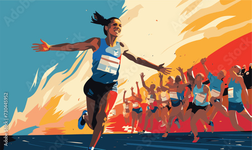 An sports person taking part in an athletics race