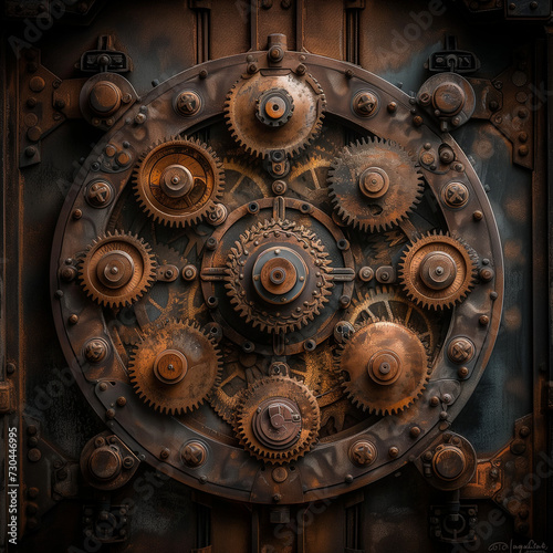 Steampunk Inspired Mechanical Gears and Cogs - Travel Themed Backdrop