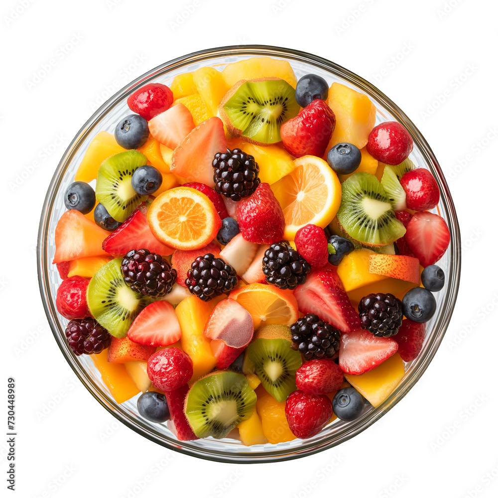 Fresh fruit healthy salad on a white background, fruit salad in a bowl Fresh fruit healthy salad on a white background, fruit salad in a bowl