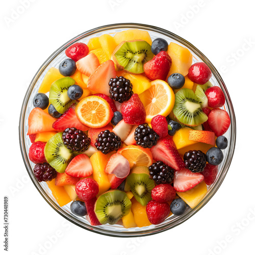 Fresh fruit  healthy salad on a white background  fruit salad in a bowl