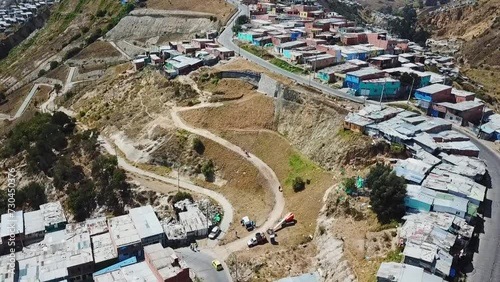Panorámica desde un barrio de gente de pocos recursos económicos en la ciudad de Bogotá - Colombia, en la localidad de Ciudad Bolivar 2. photo