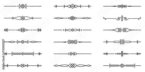 Text dividers doodle set. Wedding decorative elements with leaves, swirls, hearts. Divider ornament, borders, lines. Hand drawn vector illustration isolated on white background