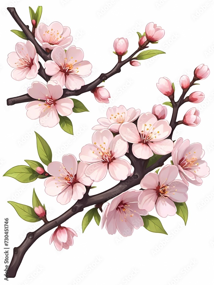 blossom branch, bouquet of flowers, flower stickers