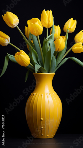 bouquet of tulips in a vase